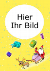 Weihnachtsfotokarte mit Rentier, gelb, A4 hoch